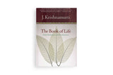 Front cover of The Book of Life: Daily Meditations with Krishnamurti, featuring three translucent leaves